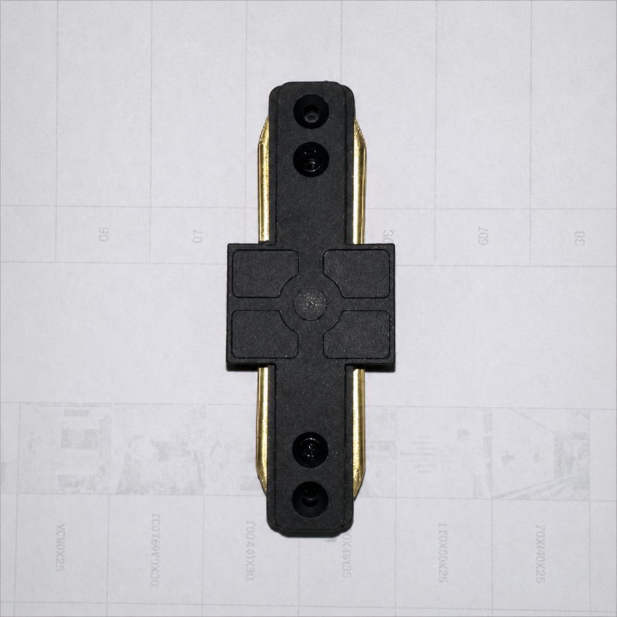 Konektor kolejnice SN203BK, 9x3,5x1,5cm, plast a měď, černá