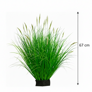Okrasná rostlina s umělým liščím ocasem, 67 cm, s 25 kořením, zelená a bílá, bez květináče