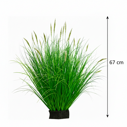 Okrasná rostlina s umělým liščím ocasem, 67 cm, s 25 kořením, zelená a bílá, bez květináče