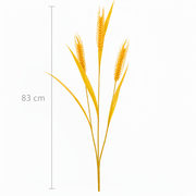 Umělá rostlinná okrasná tráva, 83 cm, se 3 dráty, pšeničné koření, žlutá, bez květináče
