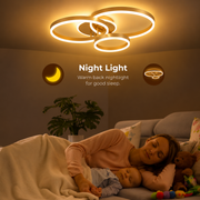LED lustr s dálkovým ovládáním RIGA LILITH 68W, 3 kruhy, studené/teplé/neutrální světlo, stmívatelné, lesklé zlaté
