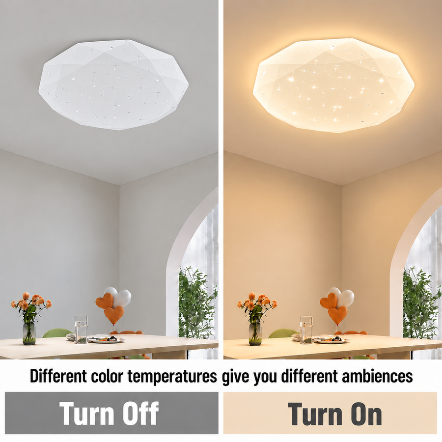 Hexagon LED stropní svítidlo 35 cm, 32W, 3000K / 4000K / 6000K, bílé, kovové a akrylové