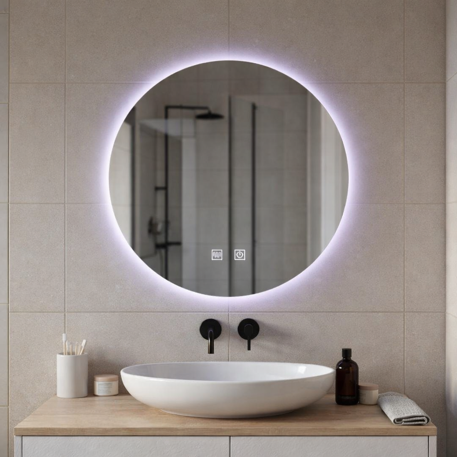Kulaté LED zrcadlo, 70cm, Isolda, Touch, Demister systém