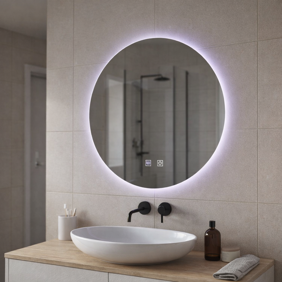 Kulaté LED zrcadlo, 70cm, Isolda, Touch, Demister systém
