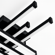 LED lustr s dálkovým ovládáním LINEX, 63W, 6 prvků, lineární, studené/teplé/neutrální světlo, stmívatelný, černý