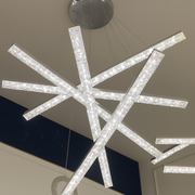 Závěsný LED lustr s dálkovým ovládáním a krystalem LIBORIA 64W, studené/teplé/neutrální světlo, stmívatelný, lesklý chrom