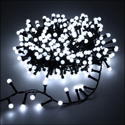 Lineární vánoční typ instalace Mini koule, studené světlo, 1000 cm, 300 LED, IP44
