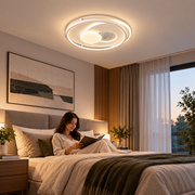 LED lustr s dálkovým ovládáním ISTARAVSHAN, Kulatý tvar, 86W, Studené/Teplé/Neutrální světlo, Stmívatelné, Bílá