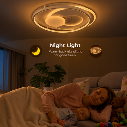 LED lustr s dálkovým ovládáním ISTARAVSHAN, Kulatý tvar, 86W, Studené/Teplé/Neutrální světlo, Stmívatelné, Bílá
