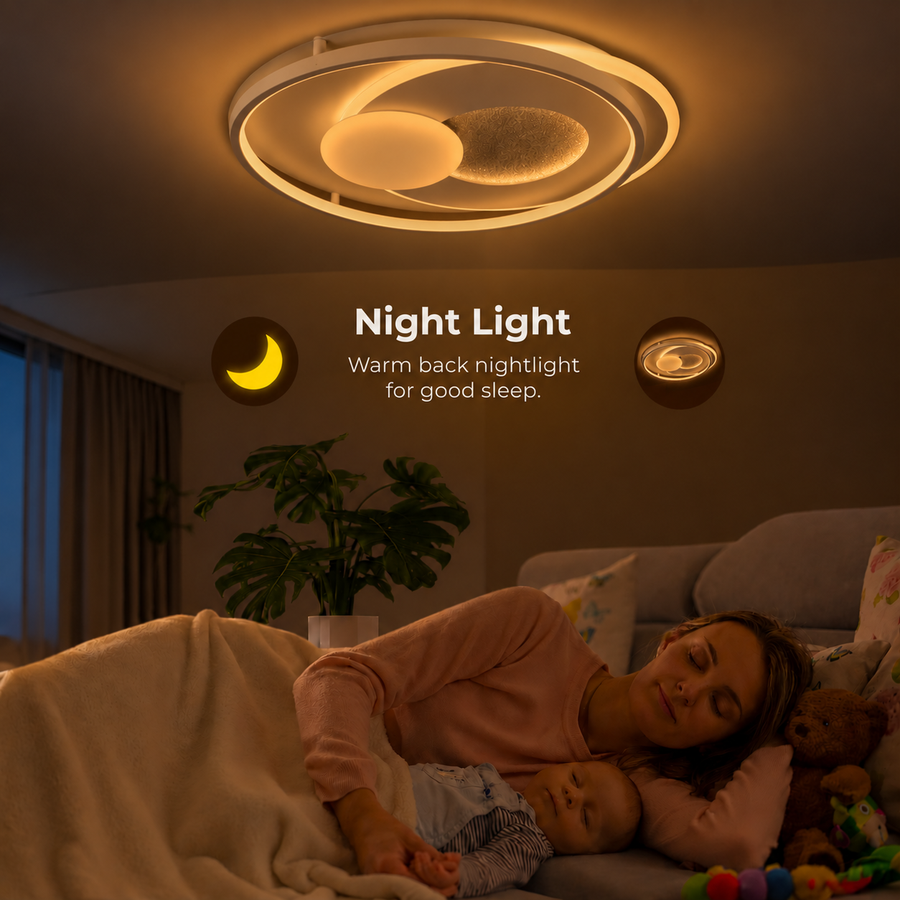LED lustr s dálkovým ovládáním ISTARAVSHAN, Kulatý tvar, 86W, Studené/Teplé/Neutrální světlo, Stmívatelné, Bílá