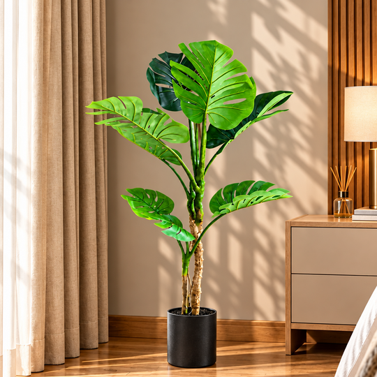 Typ umělé rostliny Monstera Deliciosa, 8 listů, 140 cm, zelená