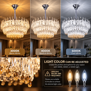 Křišťálový lustr MAJESTIC Magno 15x E14, průměr 60cm, lesklý chrom, nastavitelná výška