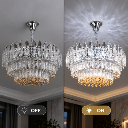Křišťálový lustr MAJESTIC Magno 15x E14, průměr 60cm, lesklý chrom, nastavitelná výška