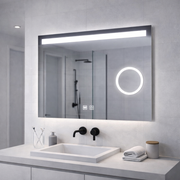 Obdélníkové LED zrcadlo, 80x60cm, Piano Touch, Demister System, Stmívatelné