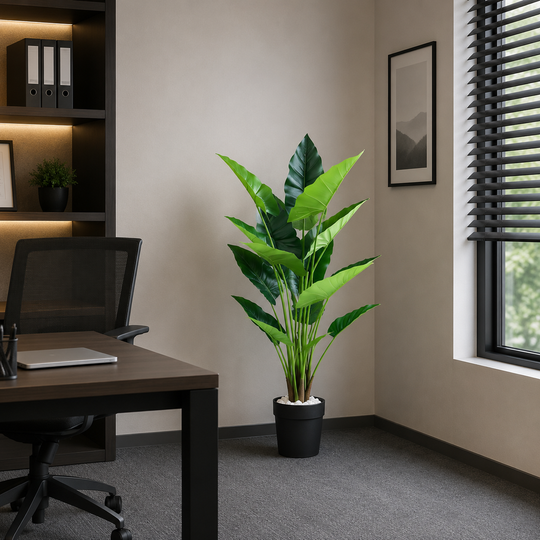 Umělá rostlina typu Alocasia, 12 listů, 150 cm, zelená