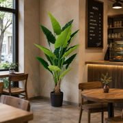 Decorațiune Alocasia, 14 frunze, Plastic, 170 cm, Verde