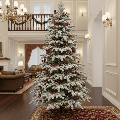 Umělá jedle CRAN, 150 cm, 320 špiček, zelená a bílá