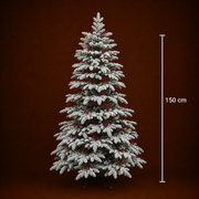 Decorațiune Brad Artificial CRAN, 150 cm, 320 vârfuri, Plastic, Verde si Alb