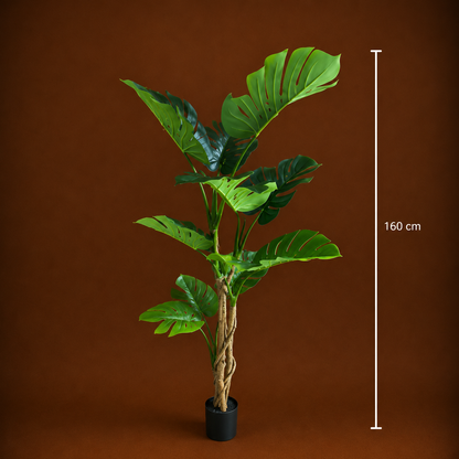 Decorațiune Monstera Deliciosa, 11 frunze, Plastic, 160 cm, Verde