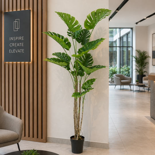 Typ umělé rostliny Monstera Deliciosa, 12 listů, 190 cm, zelená