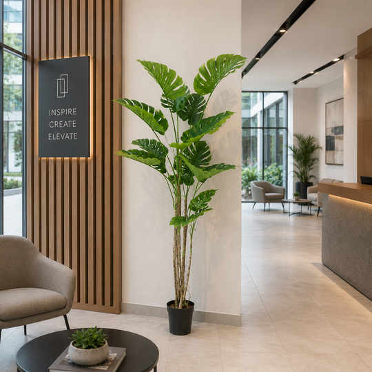 Typ umělé rostliny Monstera Deliciosa, 12 listů, 190 cm, zelená