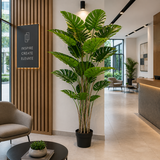Typ umělé rostliny Monstera Deliciosa, 17 listů, 220 cm, zelená