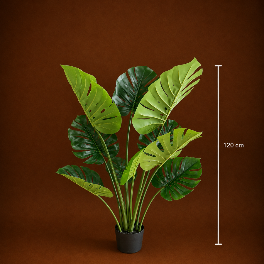 Decorațiune Monstrosa Deliciosa Artificial, Plastic, 120 cm, Verde