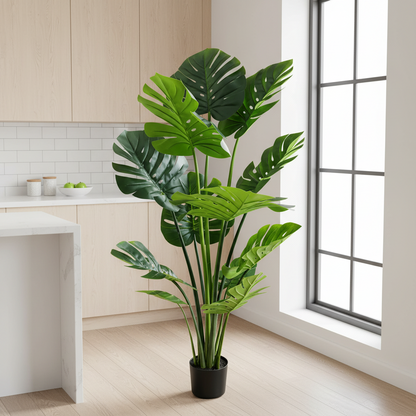 Decorațiune Monstrosa Deliciosa Artificial, Plastic, 160 cm, Verde