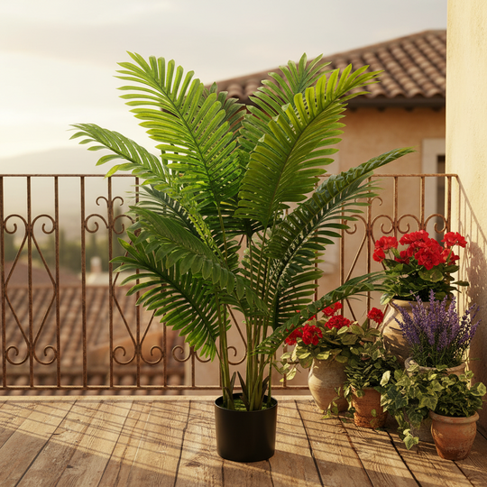 Umělá rostlina typu palmy Areca, 12 listů, 120 cm, zelená
