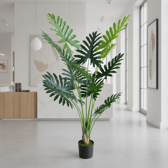 Umělá rostlina typu filodendron, 10 listů, 160 cm, zelená