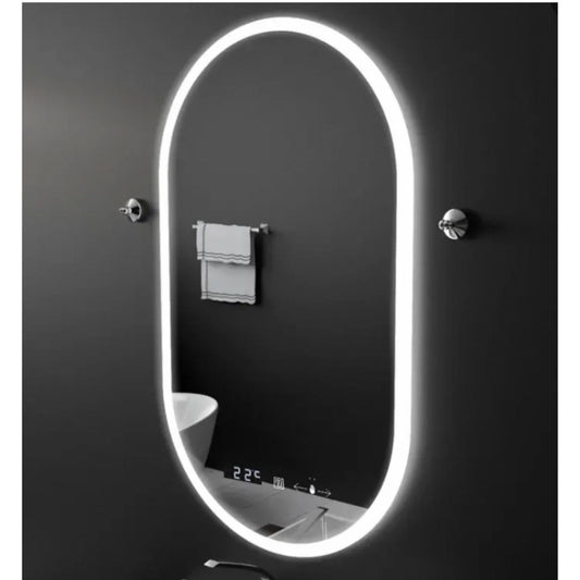 Oválný LED zrcadlo 50x80cm Llexort dotykový deframe Dimable System