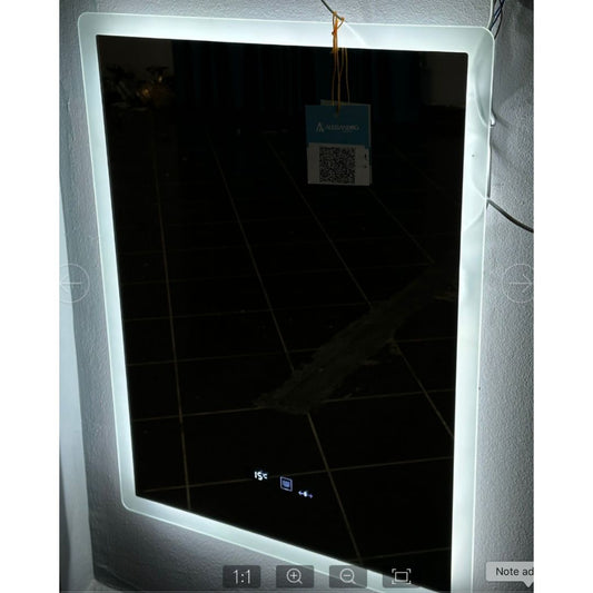 Obdélníkový LED zrcadlo 50x70cm zampa senzor pohybu Marcello Clock Defrition System & Dimable teploměr
