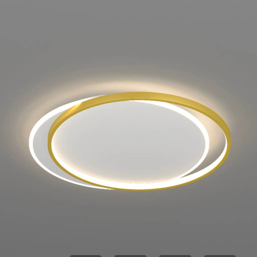 LED lustr s Orella Solar Remoal Control, 98W, 2 kruhy, chladné/horké/neutrální světlo, nestabilní, zlaté