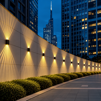 ZARAFSHON Venkovní nástěnné LED světlo, 8W, Teplé světlo, IP65, Hliník, Černá