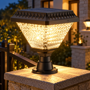 LED solární lampa pro venkovní sloup SOLEO, 8W, teplé/studené/neutrální světlo + RGB, čtvercový tvar, hliník, černá, stmívatelné