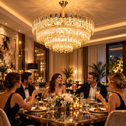 Křišťálový lustr MAJESTIC Regalis 21x E14, Průměr 80cm, Lesklý zlatý, Nastavitelná výška