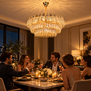 Křišťálový lustr MAJESTIC Magno 15x E14, Průměr 60cm, Lesklý zlatý, Nastavitelná výška