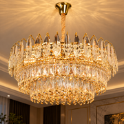 Křišťálový lustr MAJESTIC Magno 15x E14, Průměr 60cm, Lesklý zlatý, Nastavitelná výška