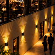 ZARAFSHON Venkovní nástěnné LED světlo, 8W, Teplé světlo, IP65, Hliník, Černá
