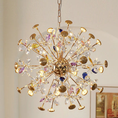 Křišťálový lustr CC372/500GD, 24xG4, zlato a krystaly, 52 cm, nastavitelná výška