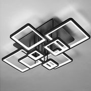 LED lustr s dálkovým ovládáním ELLA 203W, 8 čtverců, studené/teplé/neutrální světlo, stmívatelné, černá