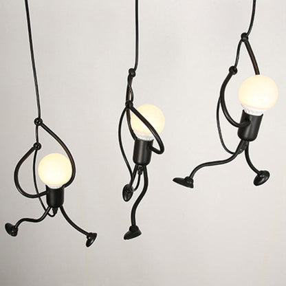 MODERNÍ Lustr, Kyvadlový typ, FANTASIA, Figurka, 3xE27, Nastavitelná výška, Černá