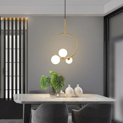 Atriový lustr LOFT, 3x G9, bílé zlato, kov, nastavitelná výška