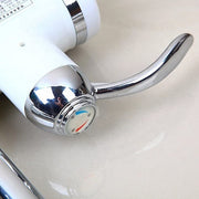 Elektrický kohoutek s okamžitým vytápěním vody, displejem teploty LED, vodorovný s dřezem/vanou, výkonem 3000 W, horká voda 30 ° C-60 ° C, bílá, Z007xdt