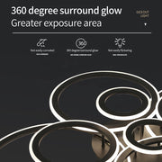 LED lustr s dálkovým ovládáním BETTY 41W, 3 kruhy, Studené/Teplé/Neutrální světlo, Stmívatelné, Černá