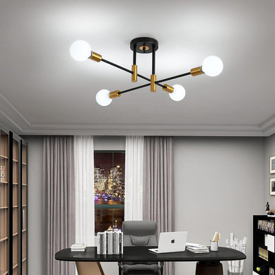 Modernistické chtíče pohan, 4x E27, černé a zlaté, moderní design