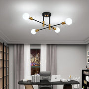 Modernistické chtíče pohan, 4x E27, černé a zlaté, moderní design