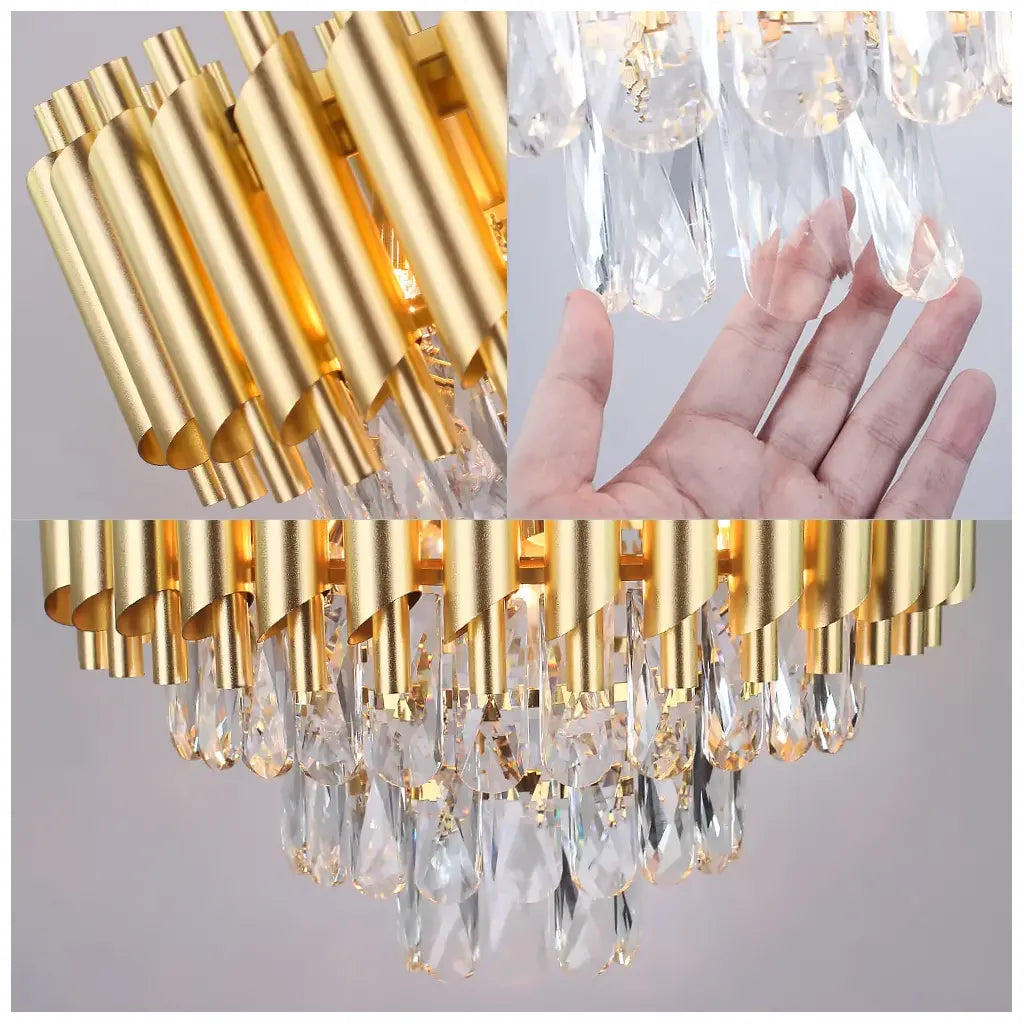 Crystal Chandier Versailles Petito 3xE14, průměr 30 cm, zlato, nastavitelná výška