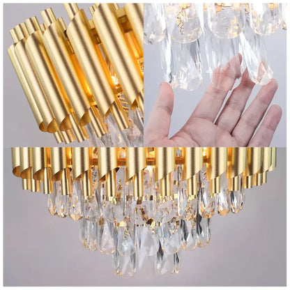 Crystal Chandier Versailles Petito 3xE14, průměr 30 cm, zlato, nastavitelná výška