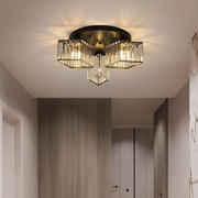 Sasha Moderní klasický lustr, LC117/3BK, 3x E27, kov a křišťál, černá, stínidlo